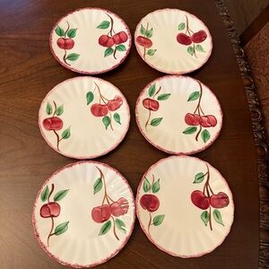 6 VTG Blue Ridge Southern Pottery Crab Apple 6 1/4" Bread & Butter Plates *Read*